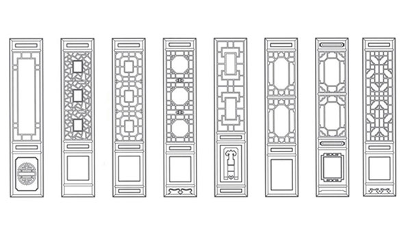 隆安喜迎门中式花格CAD设计图样式大全